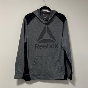 Reebok Men’s Gray and Black Hooded Pullover